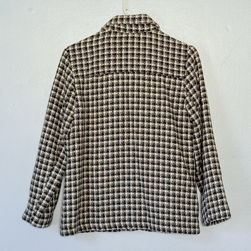 Old Navy VINTAGE Tweed Jacket Womens Medium Gray Button Front Lined Preppy Y2K - Picture 2 of 6